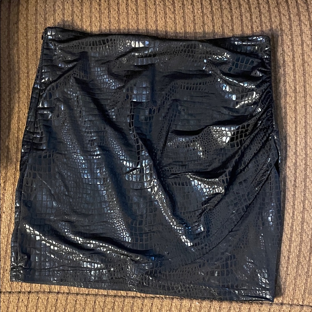Black Snakeskin Skirt